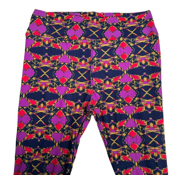 LuLaRoe Southwestern Purple Navy Blue Pink Country Leggings Tall & Curvy TC New - Picture 2 of 5